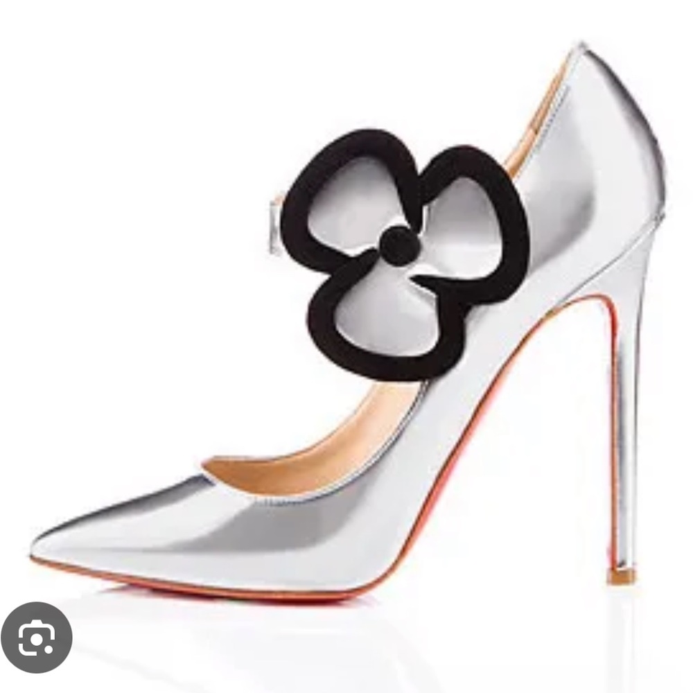LIKE NEW Christian Louboutin Pensee 20th Anniversary 120 Silver Metallic Pumps